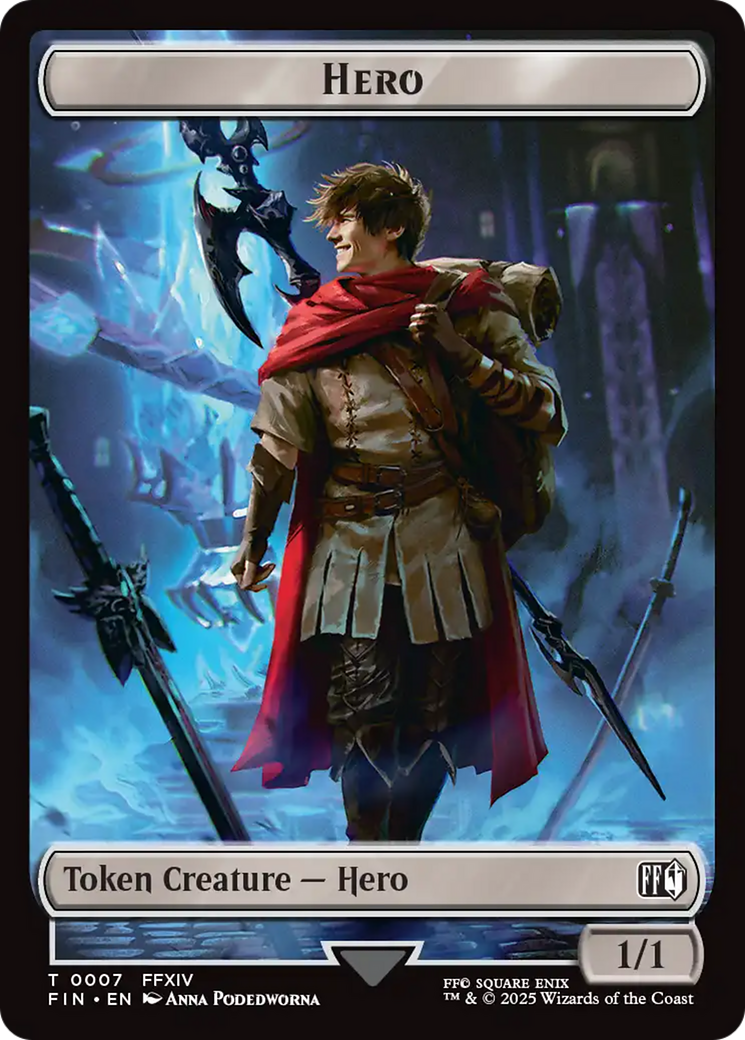 Hero (0007) // Wizard (0015) Double-Sided Token [FINAL FANTASY Tokens] | Exor Games Bridgewater