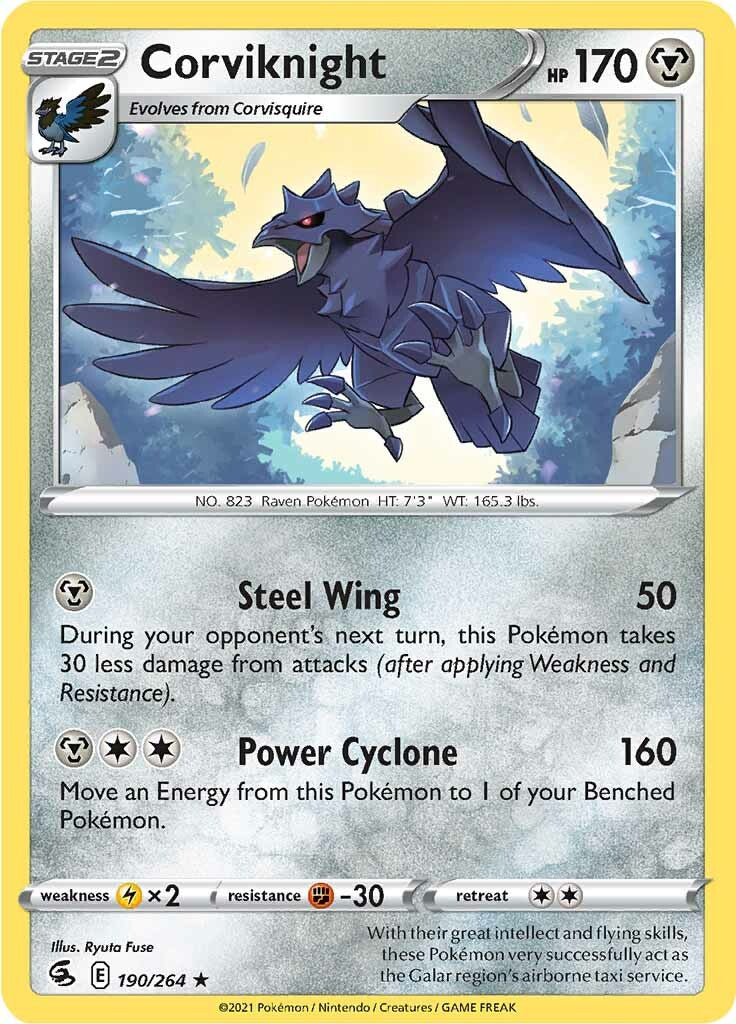 Corviknight (190/264) [Sword & Shield: Fusion Strike] | Exor Games Bridgewater