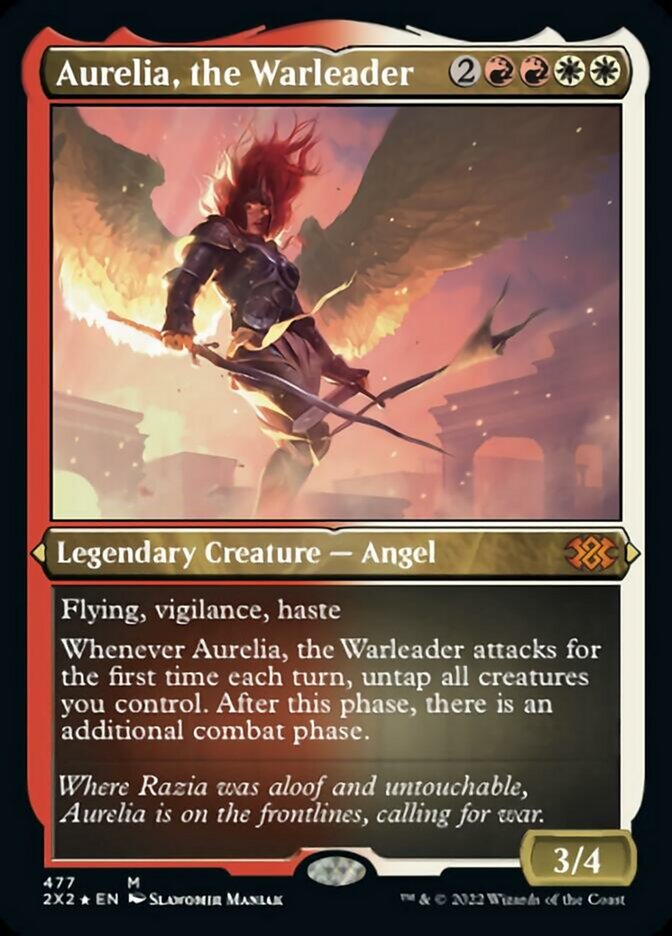 Aurelia, the Warleader (Foil Etched) [Double Masters 2022] | Exor Games Bridgewater