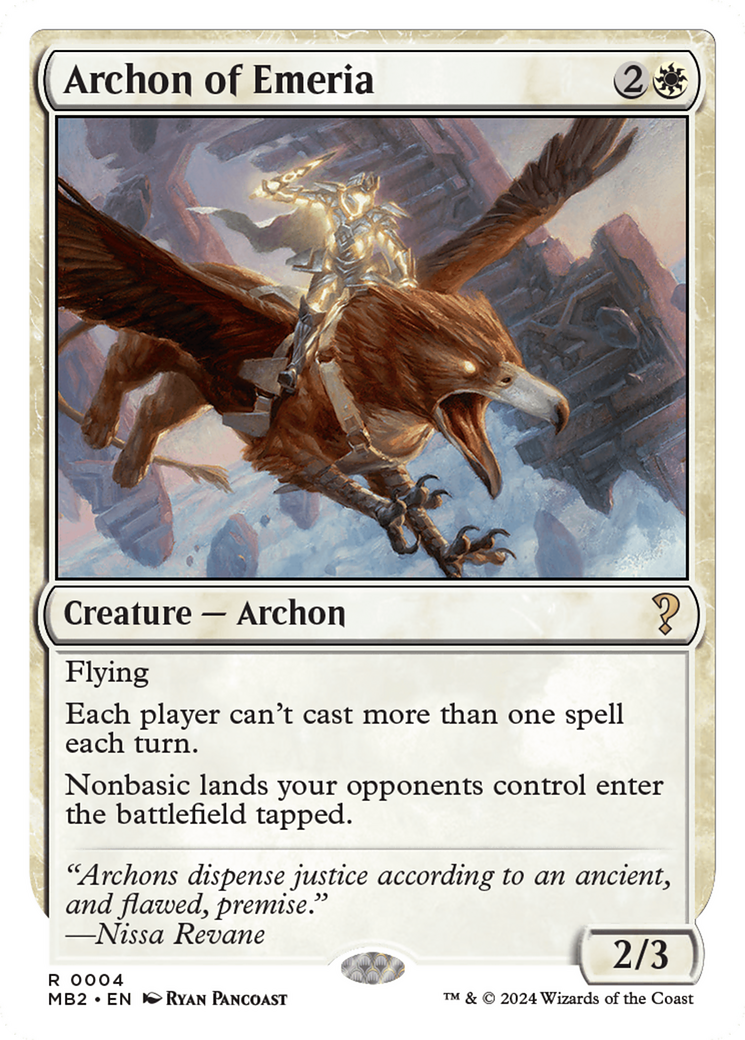 Archon of Emeria (White Border) [Mystery Booster 2] | Exor Games Bridgewater