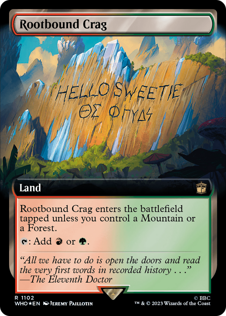 Rootbound Crag (Extended Art) (Surge Foil) [Doctor Who] | Exor Games Bridgewater