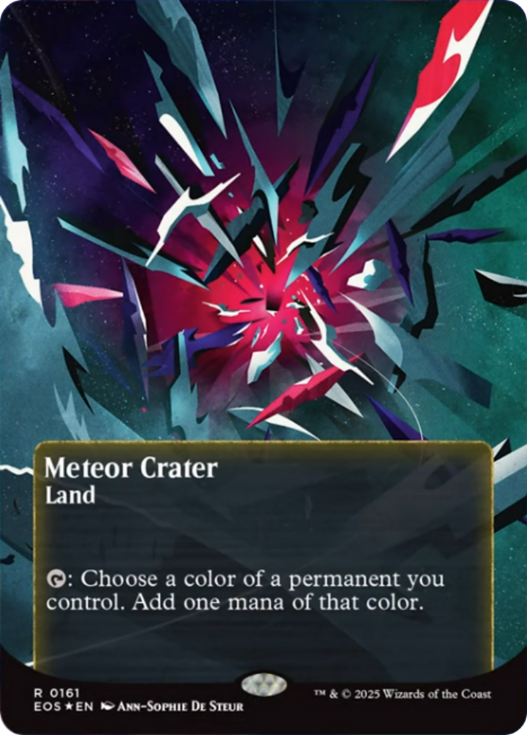 Meteor Crater (0161) (Borderless) (Galaxy Foil) [Edge of Eternities: Stellar Sights] | Exor Games Bridgewater