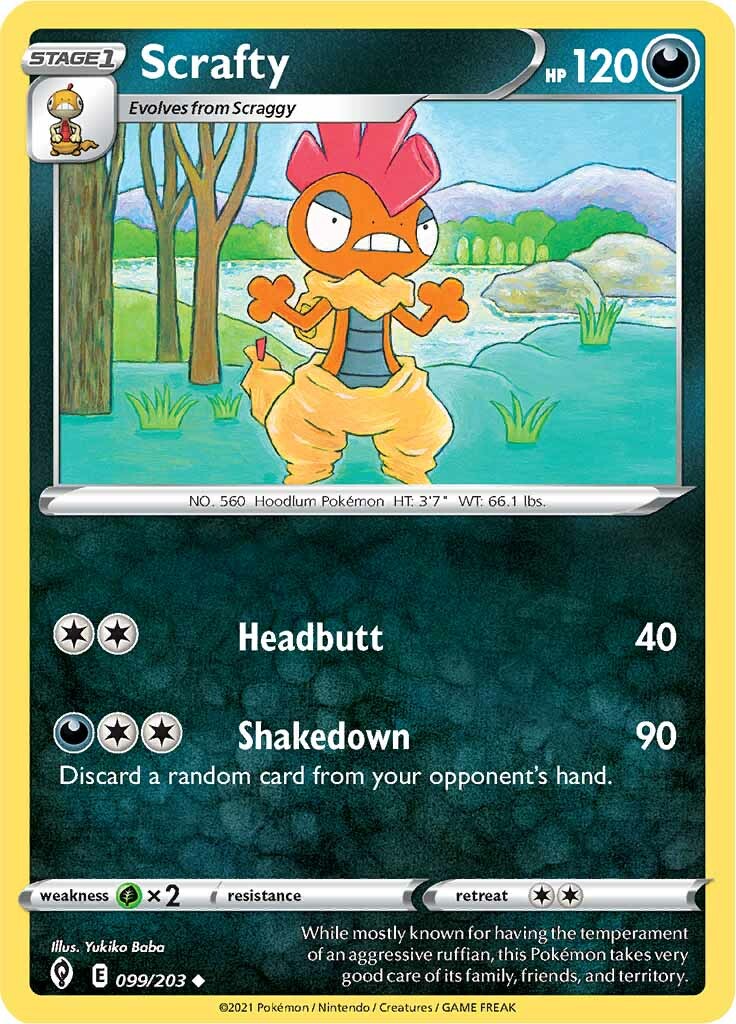 Scrafty (099/203) [Sword & Shield: Evolving Skies] | Exor Games Bridgewater