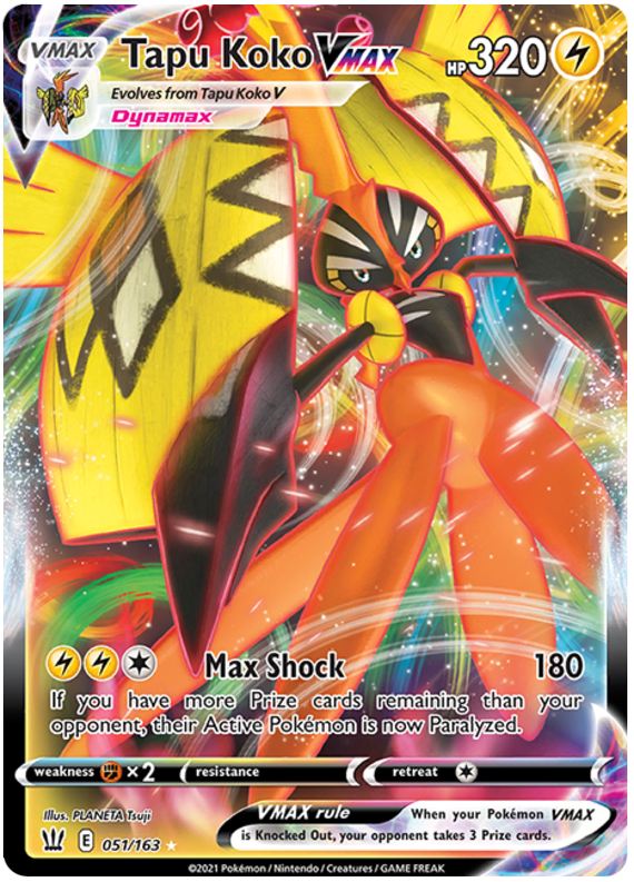 Tapu Koko VMAX (051/163) [Sword & Shield: Battle Styles] | Exor Games Bridgewater