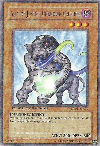 Ally of Justice Unknown Crusher [DT01-EN079] Rare | Exor Games Bridgewater