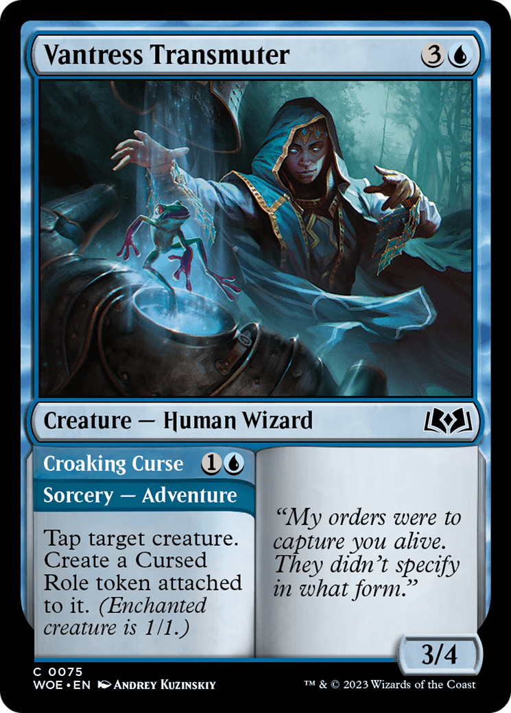 Vantress Transmuter // Croaking Curse [Wilds of Eldraine] | Exor Games Bridgewater