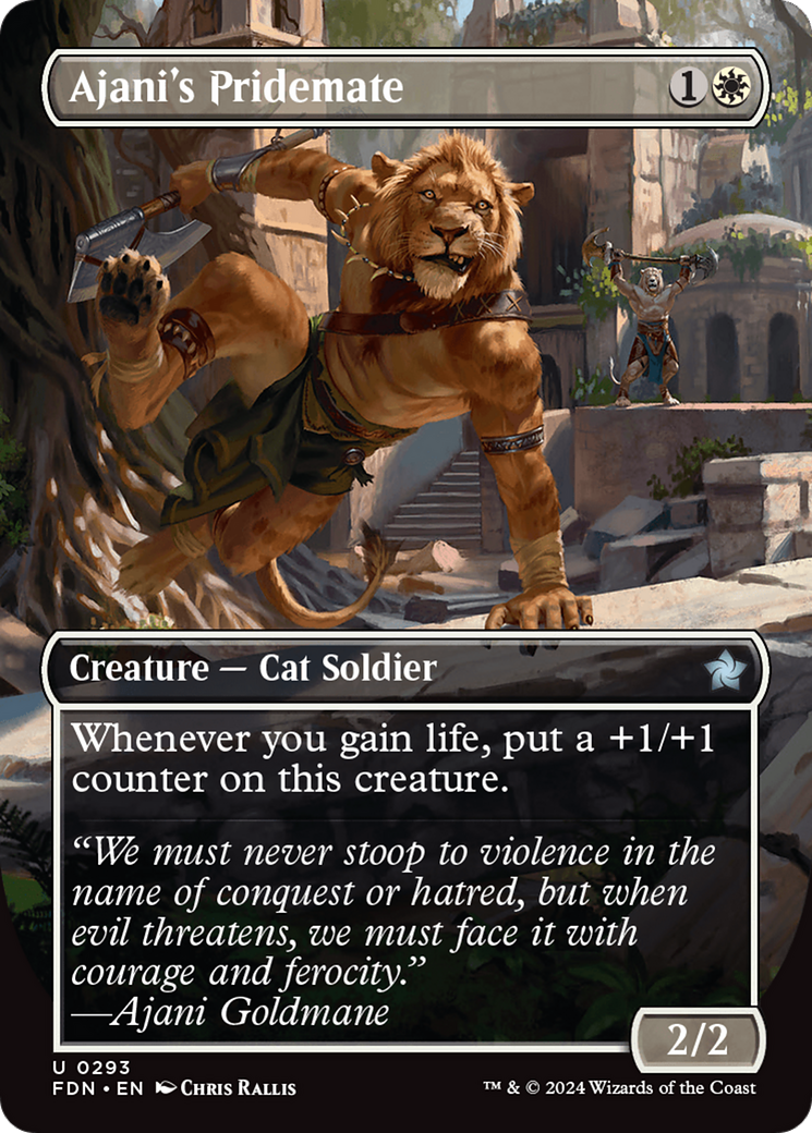 Ajani's Pridemate (Borderless) [Foundations] | Exor Games Bridgewater