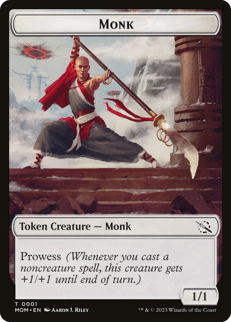 Monk // Phyrexian Saproling Double-Sided Token [March of the Machine Tokens] | Exor Games Bridgewater