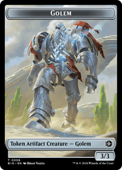 Mercenary // Golem Double-Sided Token [Outlaws of Thunder Junction Tokens] | Exor Games Bridgewater