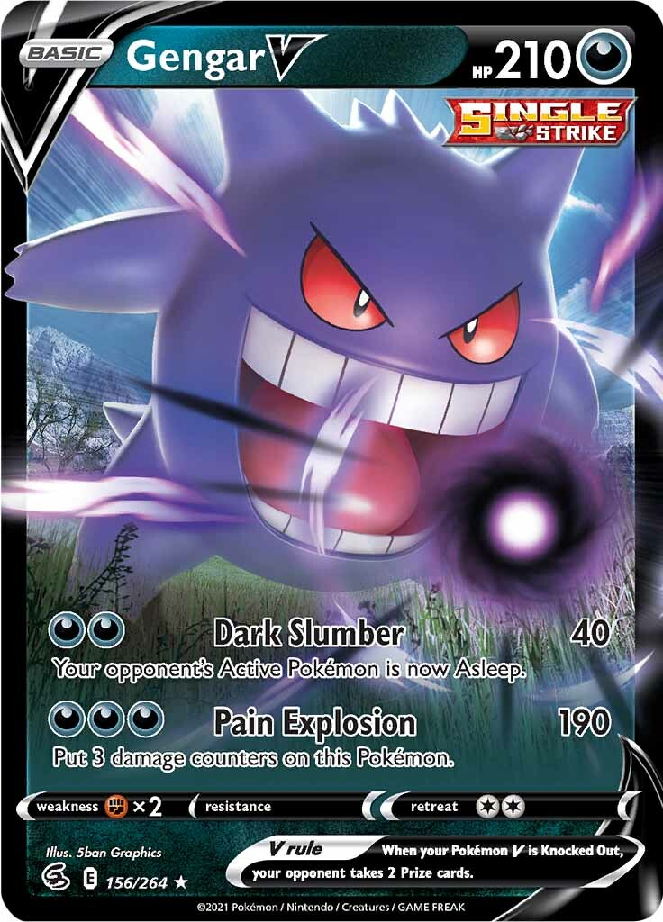 Gengar V (156/264) [Sword & Shield: Fusion Strike] | Exor Games Bridgewater