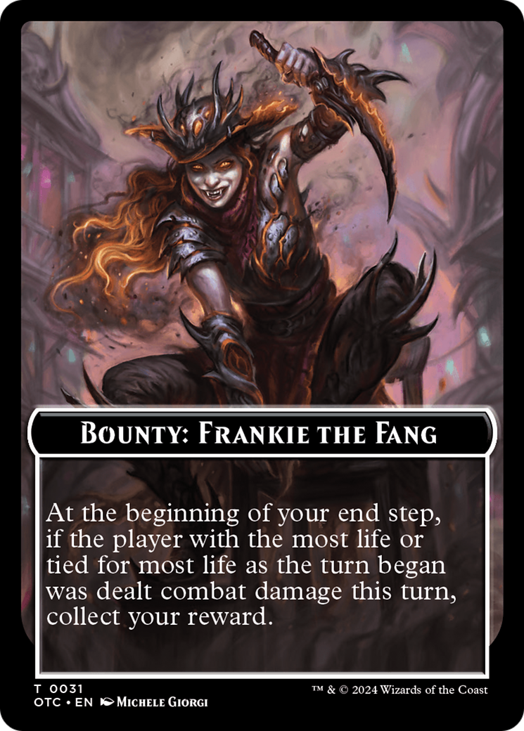 Bounty: Frankie the Fang // Bounty Rules Double-Sided Token [Outlaws of Thunder Junction Commander Tokens] | Exor Games Bridgewater