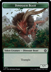 Dinosaur Beast // Dinosaur Double-Sided Token [The Lost Caverns of Ixalan Commander Tokens] | Exor Games Bridgewater