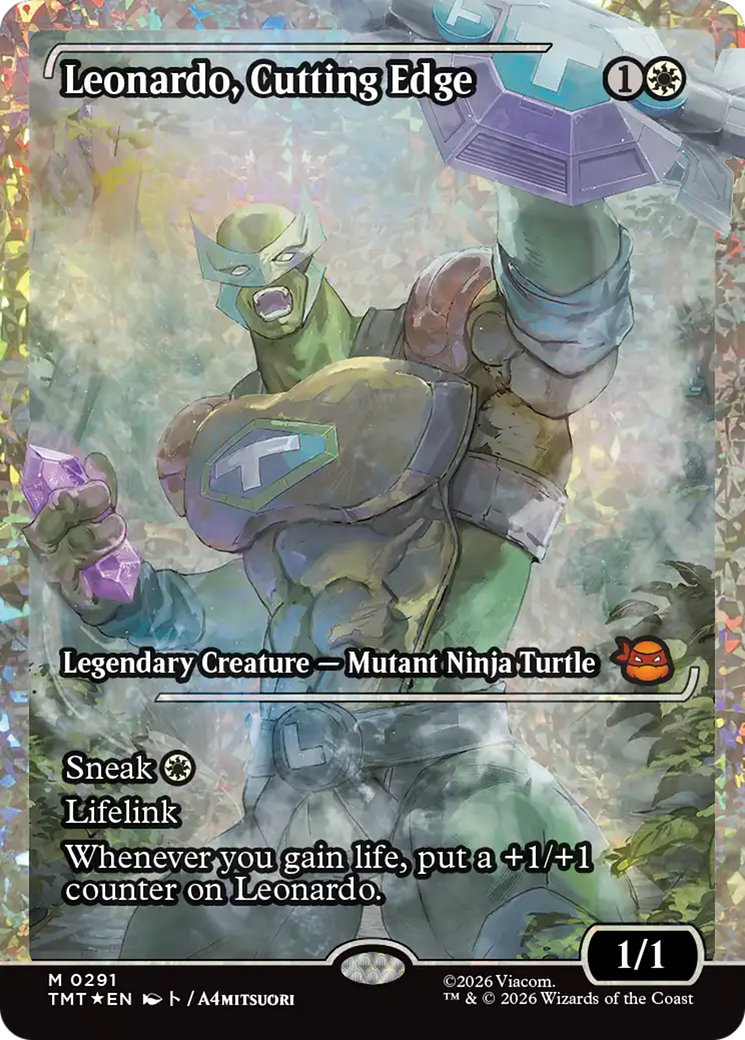 Leonardo, Cutting Edge (Showcase) (Fracture Foil) [Teenage Mutant Ninja Turtles] | Exor Games Bridgewater
