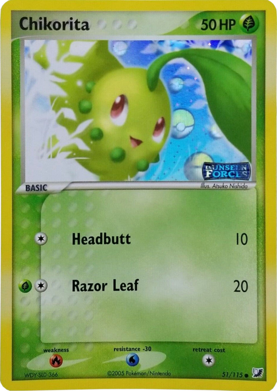 Chikorita (51/115) (Stamped) [EX: Unseen Forces] | Exor Games Bridgewater