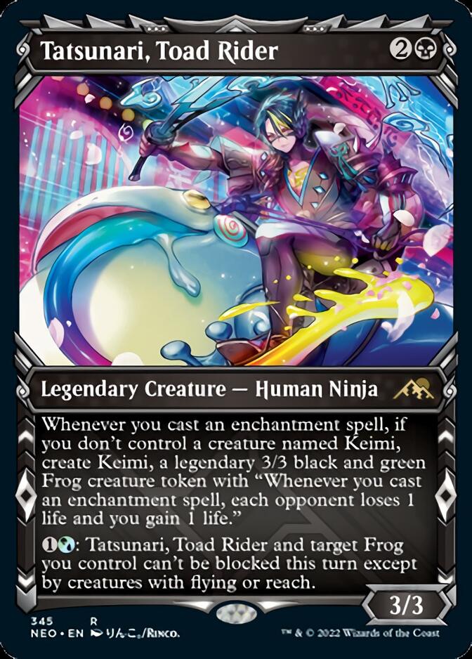 Tatsunari, Toad Rider (Showcase Ninja) [Kamigawa: Neon Dynasty] | Exor Games Bridgewater