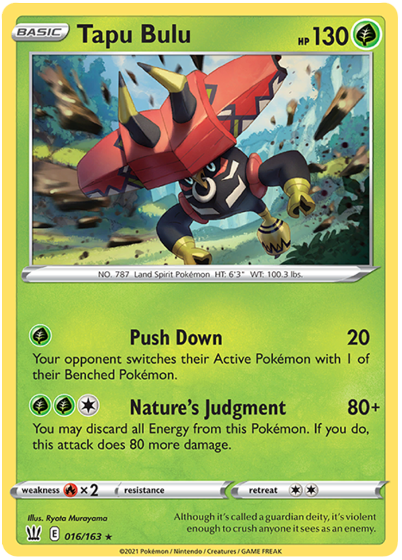 Tapu Bulu (016/163) (Theme Deck Exclusive) [Sword & Shield: Battle Styles] | Exor Games Bridgewater