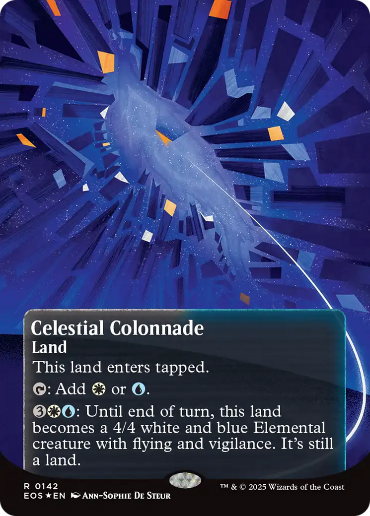 Celestial Colonnade (0142) (Borderless) (Galaxy Foil) [Edge of Eternities: Stellar Sights] | Exor Games Bridgewater