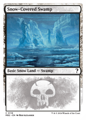 Snow-Covered Swamp (White Border) [Mystery Booster 2] | Exor Games Bridgewater