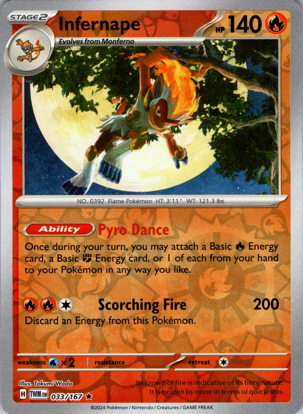 Infernape (033/167) [Scarlet & Violet: Twilight Masquerade] | Exor Games Bridgewater