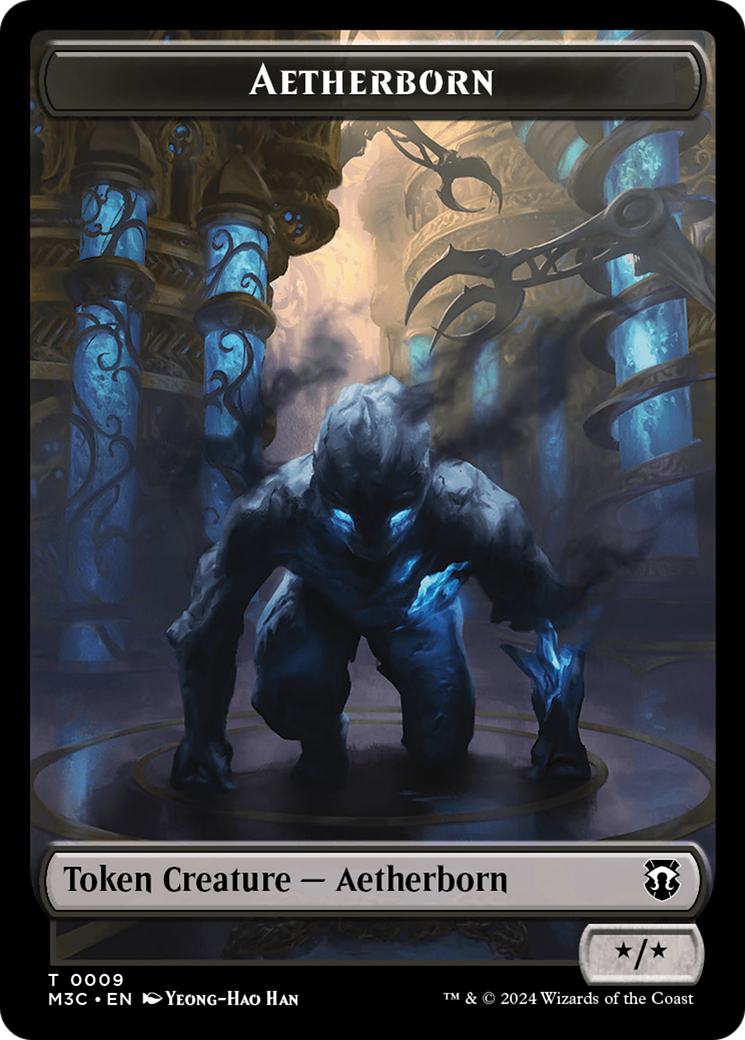 Aetherborn (Ripple Foil) // Thopter Double-Sided Token [Modern Horizons 3 Commander Tokens] | Exor Games Bridgewater