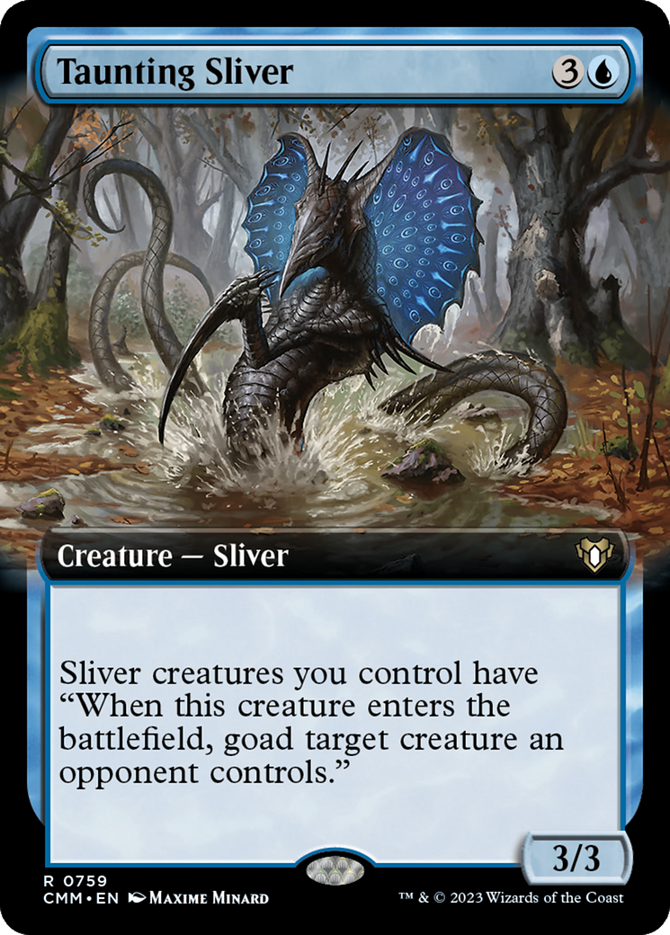 Taunting Sliver (Extended Art) [Commander Masters] | Exor Games Bridgewater