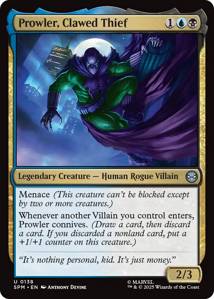 Prowler, Clawed Thief [Marvel's Spider-Man] | Exor Games Bridgewater