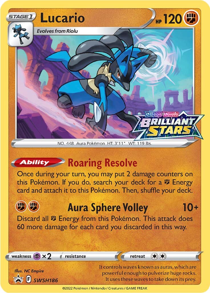 Lucario (SWSH186) (Prerelease Promo) [Sword & Shield: Black Star Promos] | Exor Games Bridgewater