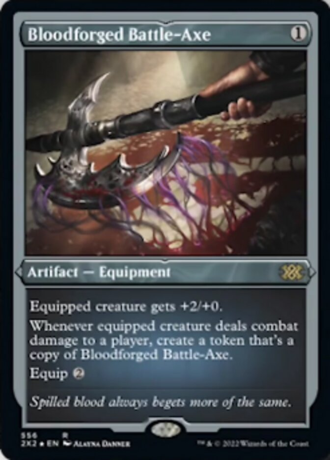 Bloodforged Battle-Axe (Foil Etched) [Double Masters 2022] | Exor Games Bridgewater