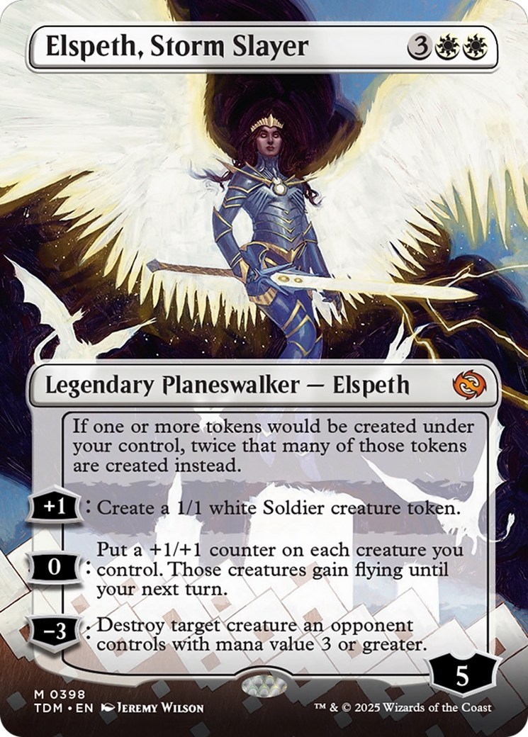 Elspeth, Storm Slayer (Borderless) [Tarkir: Dragonstorm] | Exor Games Bridgewater