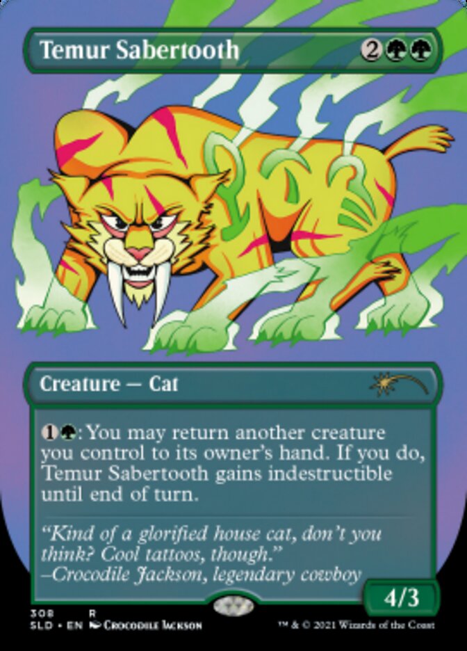 Temur Sabertooth (Borderless) [Secret Lair Drop Series] | Exor Games Bridgewater