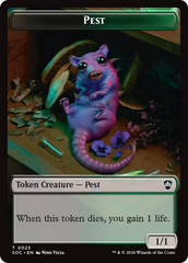 Saproling // Pest (0023) Double-Sided Token [Secrets of Strixhaven Commander Tokens] | Exor Games Bridgewater