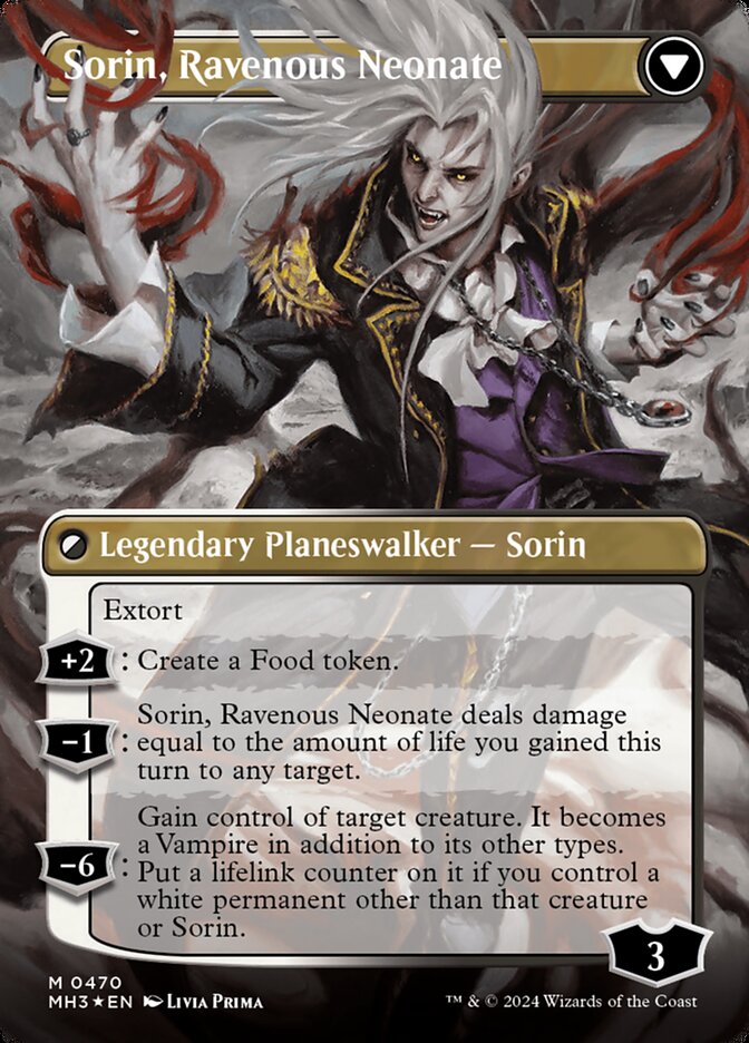 Sorin of House Markov // Sorin, Ravenous Neonate (Borderless) (Textured Foil) [Modern Horizons 3] | Exor Games Bridgewater