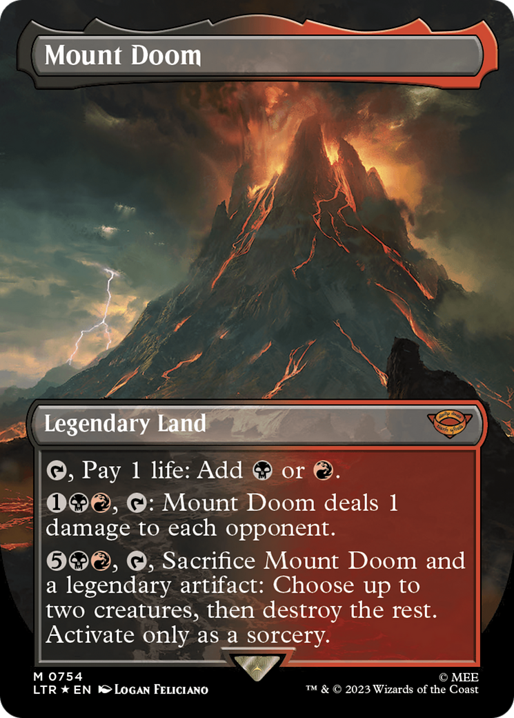 Mount Doom (Borderless) (Surge Foil) [The Lord of the Rings: Tales of Middle-Earth] | Exor Games Bridgewater