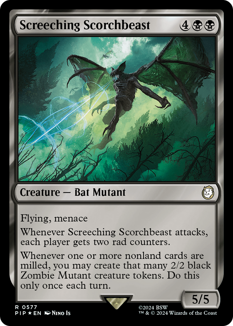 Screeching Scorchbeast (Surge Foil) [Fallout] | Exor Games Bridgewater