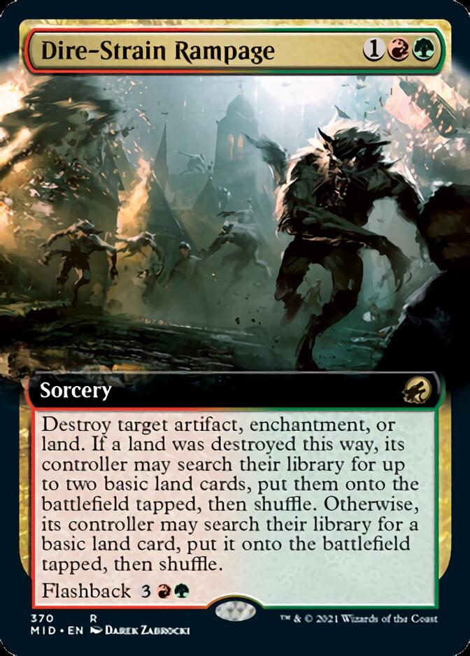 Dire-Strain Rampage (Extended Art) [Innistrad: Midnight Hunt] | Exor Games Bridgewater