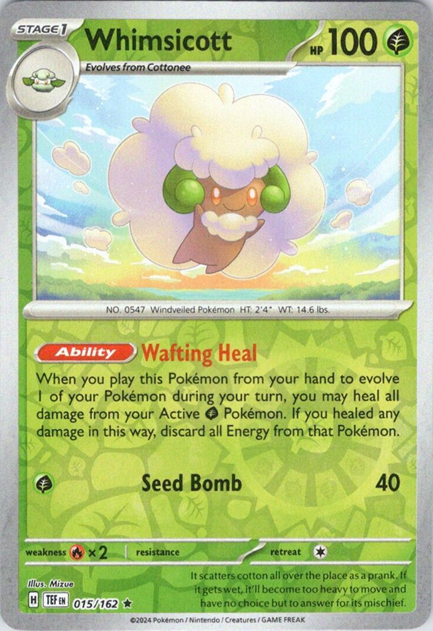 Whimsicott (015/162) [Scarlet & Violet: Temporal Forces] | Exor Games Bridgewater