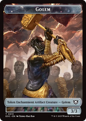 Shapeshifter // Golem (0013) Double-Sided Token [Edge of Eternities Commander Tokens] | Exor Games Bridgewater