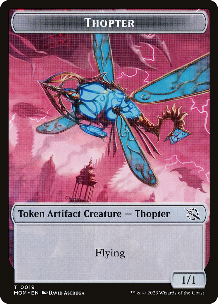 Warrior // Thopter Double-Sided Token [March of the Machine Tokens] | Exor Games Bridgewater