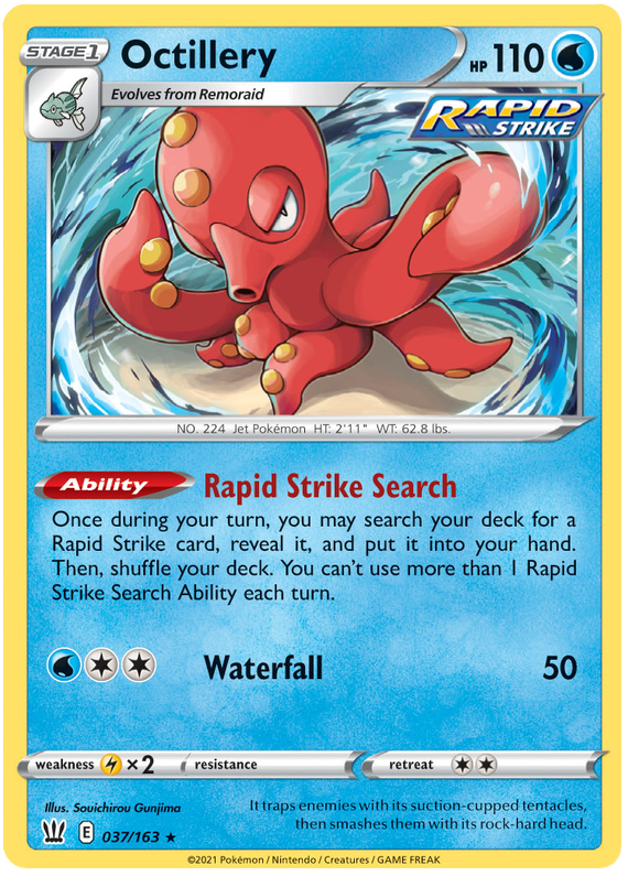 Octillery (037/163) (Theme Deck Exclusive) [Sword & Shield: Battle Styles] | Exor Games Bridgewater