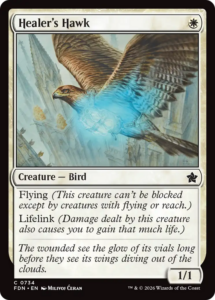 Healer's Hawk (0734) [Foundations] | Exor Games Bridgewater