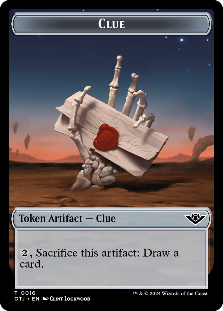 Eldrazi // Clue Double-Sided Token [Outlaws of Thunder Junction Commander Tokens] | Exor Games Bridgewater