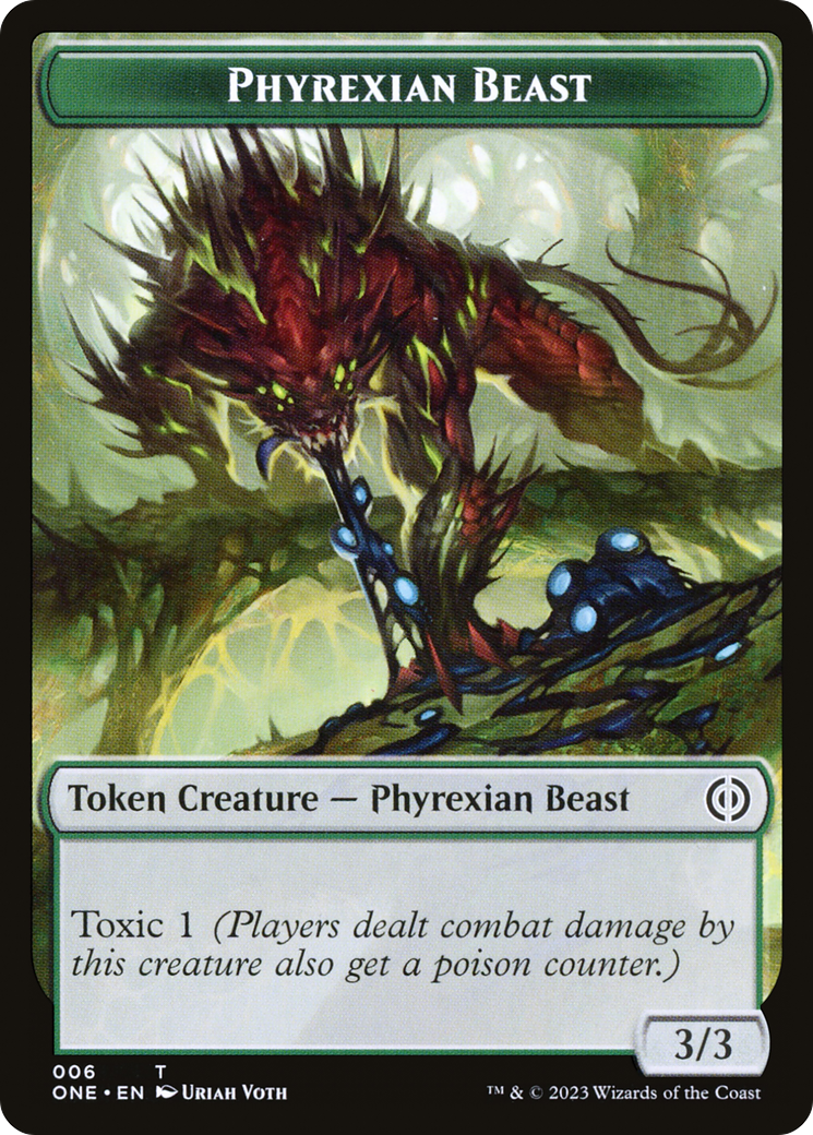 Phyrexian Goblin // Phyrexian Beast Double-Sided Token [Phyrexia: All Will Be One Tokens] | Exor Games Bridgewater