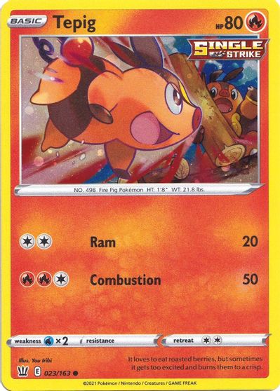 Tepig (023/163) (Cosmos Holo) [Sword & Shield: Battle Styles] | Exor Games Bridgewater