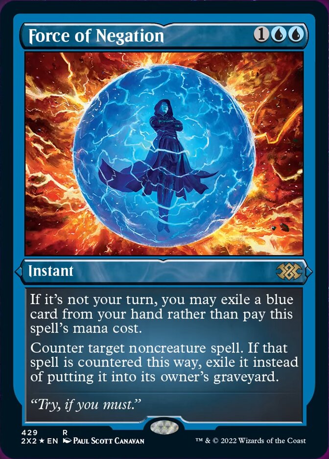 Force of Negation (Foil Etched) [Double Masters 2022] | Exor Games Bridgewater