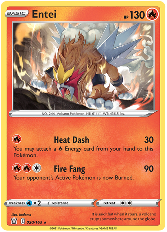 Entei (020/163) [Sword & Shield: Battle Styles] | Exor Games Bridgewater