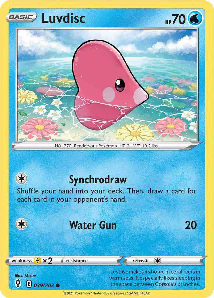 Luvdisc (039/203) [Sword & Shield: Evolving Skies] | Exor Games Bridgewater