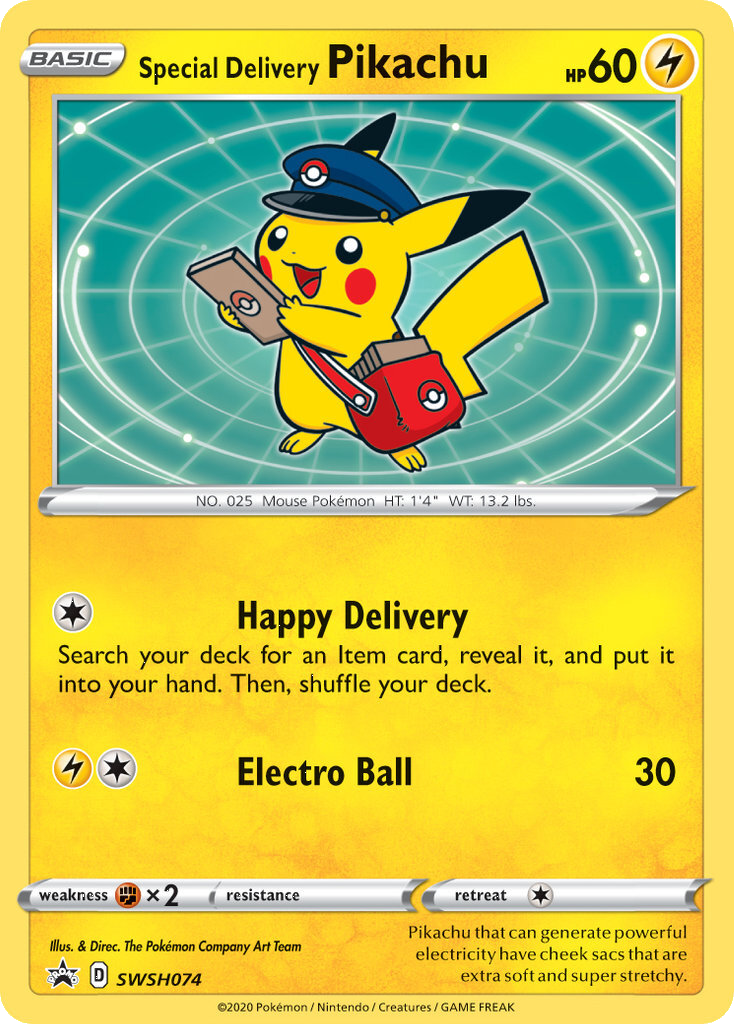 Special Delivery Pikachu (SWSH074) [Sword & Shield: Black Star Promos] | Exor Games Bridgewater