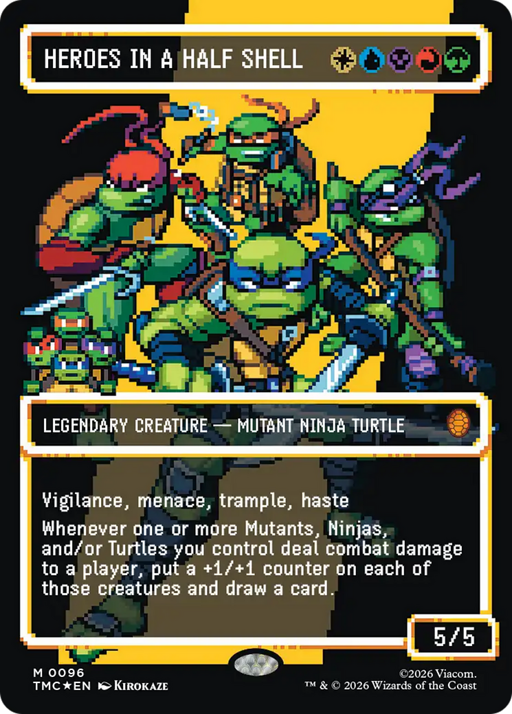 Heroes in a Half Shell (0096) (Borderless) (Surge Foil) [Teenage Mutant Ninja Turtles Commander] | Exor Games Bridgewater