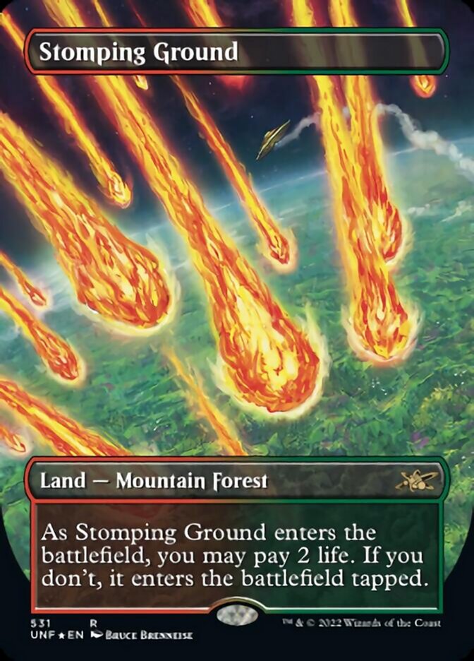 Stomping Ground (Borderless) (Galaxy Foil) [Unfinity] | Exor Games Bridgewater