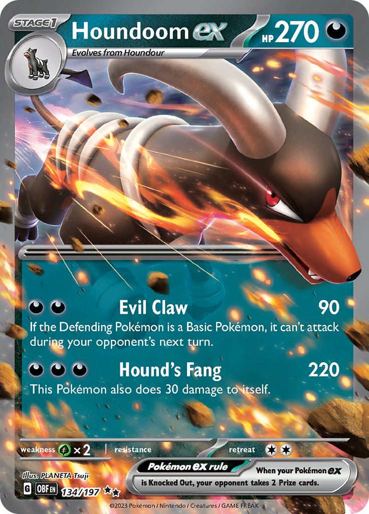 Houndoom ex (134/197) [Scarlet & Violet: Obsidian Flames] | Exor Games Bridgewater
